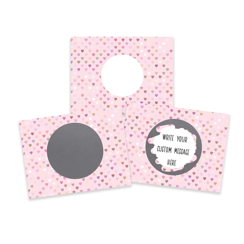 My Scratch Offs - 20 Pack Mini Pink Heart DIY Valentine Scratch Off Cards with Stickers, 3x4 Inch Customizable Love Notes for Gifts, Party Favors & Adults for Valentine's Day - Image 1